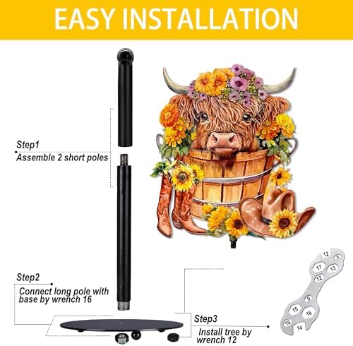 Highland Cow Paper Towel Holder, Highland Cow Decor for Countertop Cute Farmhouse Sunflower Decor for Home Table, Housewarming Birthday Gifts for Farm - Image 2