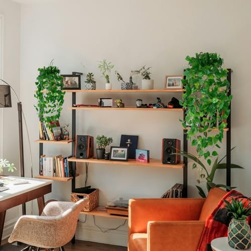 Fake Hanging Plants Vines(8pcs)for Room Decor, Artificial Ivy Greenery Garlands for Home Bedroom Living Aesthetic Kitchen Office Wall Patio Bookshelf,Indoor,Outdoor Farmhouse Decorations(No Basket) - Image 5