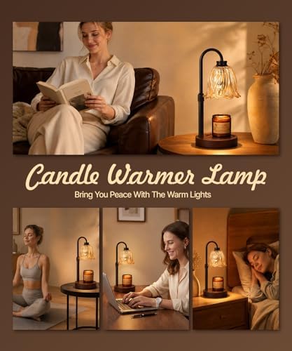 Candle Warmer Lamp with Timer Dimmer,2 Bulbs, Floral - Image 6