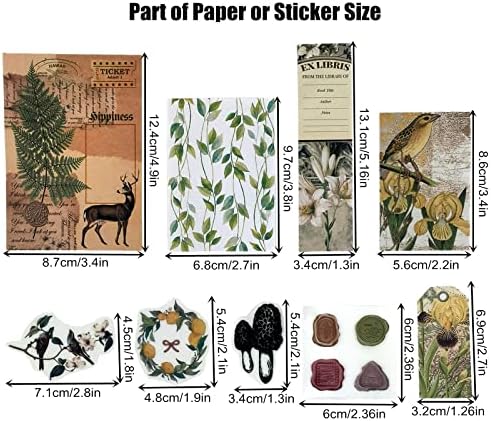 Esweny 260PCS Vintage Journaling Scrapbooking Supplies Scrapbook Sticker Paper Ephemera Pack for Junk Journal Planners Collage Craft Notebooks Album (Plants and Birds) - Image 3