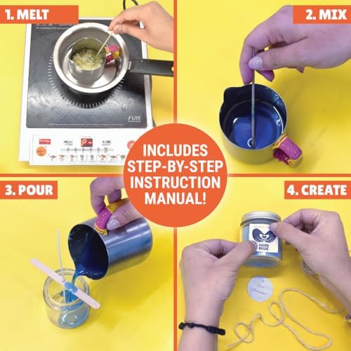 Kalakaram Aroma Beeswax Candle Making Kit, Pure & Natural Beeswax, 6 Decorative Jars, 6 Exotic Scents, Colors & More - Perfect for Home Decor & DIY Gifts - Beginner-Friendly Scented Candles Craft Kit - Image 6