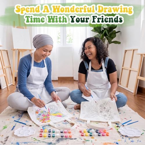 Locmeo 10 Set Paint and Sip Canvas Bags Pre Drawn Kit,Butterfly - Image 6