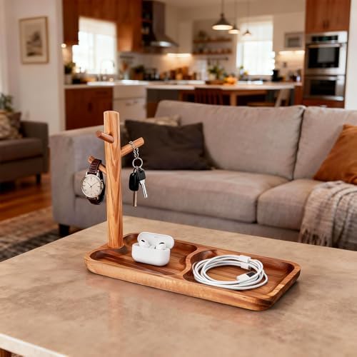 Acacia Wood Key Tray for Entryway Table Rectangle - Image 7