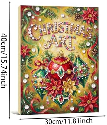 DIY Pearl Painting with Frame Christmas Creative Design, Handmade Healing Home Wall Decoration, 11.81X15.75in (Tools Included)-Decorations - Image 7