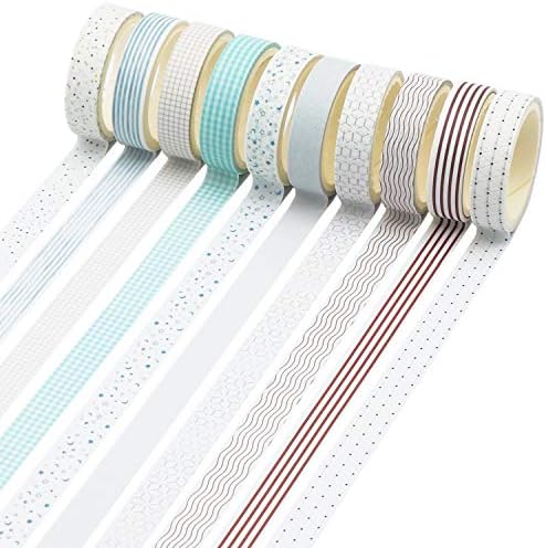 Knaid 40 Rolls of Slim Washi Tape Gift Box Set, Decorative Paper Tapes 10 mm Wide for Scrapbooking, DIY Arts and Crafts, Bullet Journal, Planner, Junk Journal, Notebooks (Pastel) - Image 3