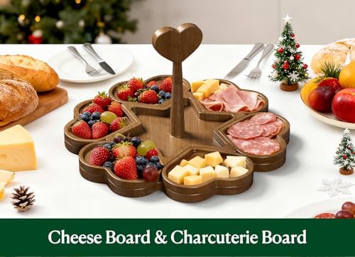 Charcuterie Board and Serving Set, Heart Shaped Christmas Funny Charcuterie Board with Handle, House Warming Gifts New Home, Wedding Gift for Couple, Bridal Shower Gift, White Elephant Gifts - Image 4