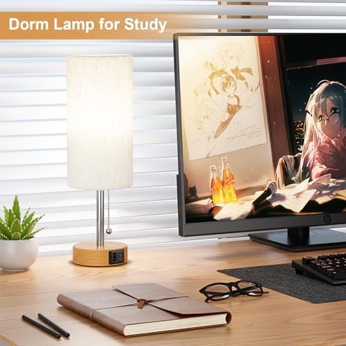 Bedside Table Lamp for Bedroom Nightstand - Small Desk Lamp with USB Ports - Image 5