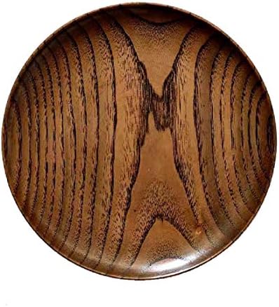 Round Wood Dish, Plate Acacia Wooden for Cake, Sweets Fruit Dessert Coffee Dish, Round Wood Dinner Tableware Plates, Tray for Home Decoration (5.9 Inch) by HomeImpel