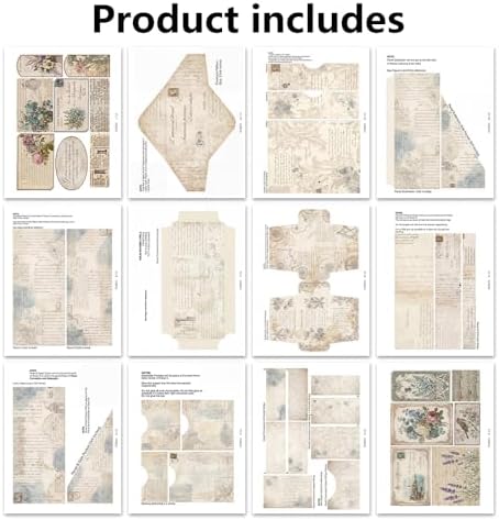 XINPOCUT Neutral Trifold Folding Folio Junk Journal Kit,Folio Booklet Craft Kit, Junk Journal Kit, Scrapbooking Supplies, Journaling Decor, Mini Folio Writer Folder Project, Arts & Crafts Gifts - Image 5