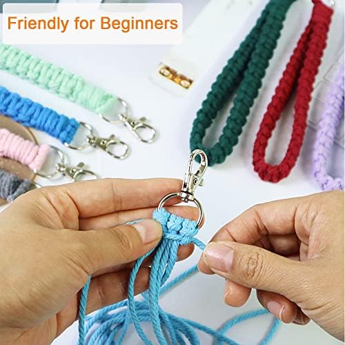 Ewparts Adult DIY Craft Keychain Making Kit Boho Macrame Keychain Kit - Image 4