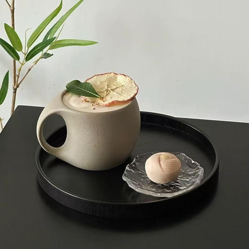 6 oz Clay Cup and Wood Saucer Set of 1, Ceramic Coffee Latte Art Mug With Saucer, Cafe Cups for Cappuccino, Espresso, Coffee, Tea, Porcelain Set for Baristas, Great Gift - Image 7