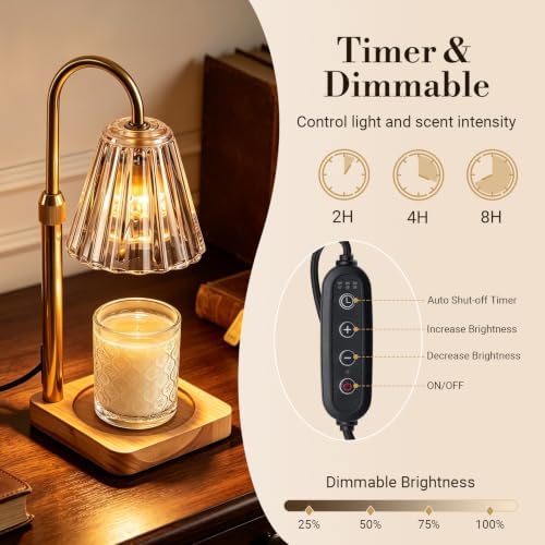Marycele Candle Warmer Lamp with Timer, Vintage Home Decor, Gifts for Women - Image 3