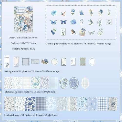 100 Pcs Scrapbooking Supplies Kit,Vintage Aesthetic Scrapbook Kit for Bullet Junk Journal,DIY Journaling Supplies,Style 7 - Image 3