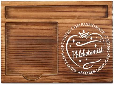 THRXOBN Desk Organizer for Phlebotomists & Healthcare Professionals - Natural Wood with Slots for Notes, Pens, and Small Office Supplies – Practical & Stylish Workspace Solution,WSH35 by THRXOBN