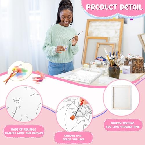 Sherr 75 Pcs 15 Set Sceneries Pre Drawn Canvas Kit for Painting Craft Sip - Image 3