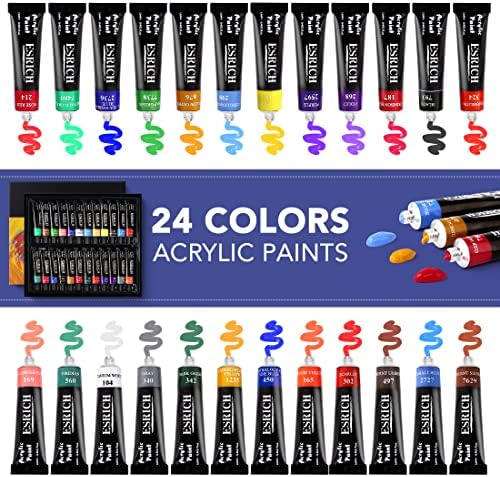 ESRICH 60PCS Acrylic Paint Set for Adults with Table Wood Easel - Image 3