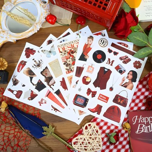 Snycler Sticker Book - 20 Sheets Vintage PET Stickers for Scrapbooking, Junk Journaling, Ephemera, and Decorative Crafts-Vintage and Contemporary - Image 4