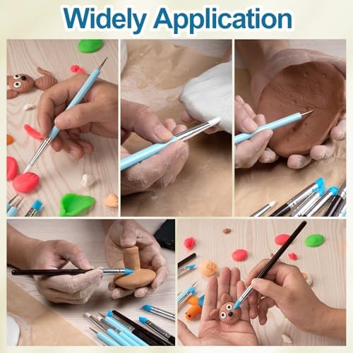 Amrules 10 Pcs Clay Sculpting Tools Kit with Silicone Tips - Image 7