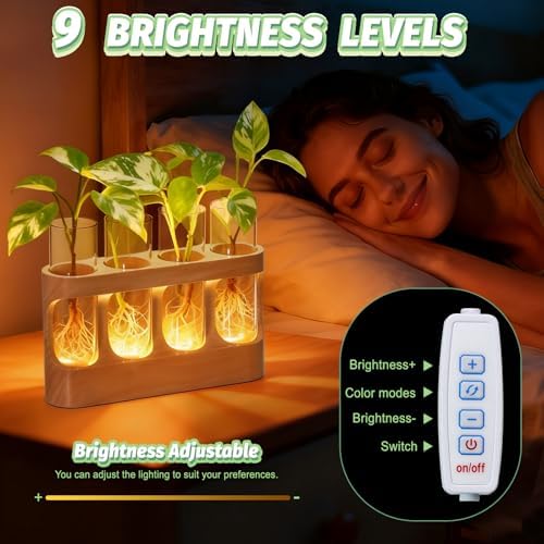 Plant Propagation Station with Wood Stand, 3-Mode 9-Level Adjustable Lights - Image 5
