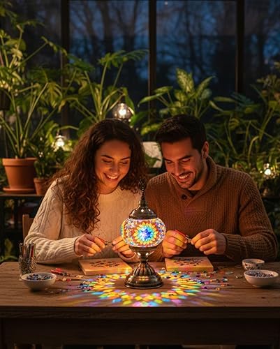 Ottoman Mosaics Turkish Mosaic Lamp Kit | DIY Art & Craft Project for Adults | Make Your Own Handmade Lamp (Multicolor) - Image 5