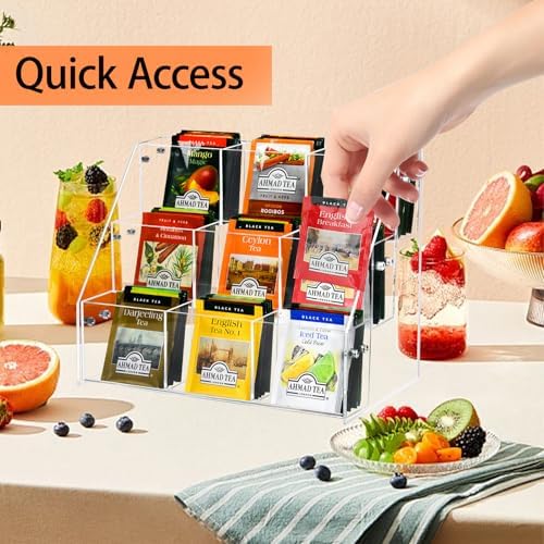 Tea Bag Organizer, Acrylic Tea Holder Storage Rack, Assembly Required - Image 6
