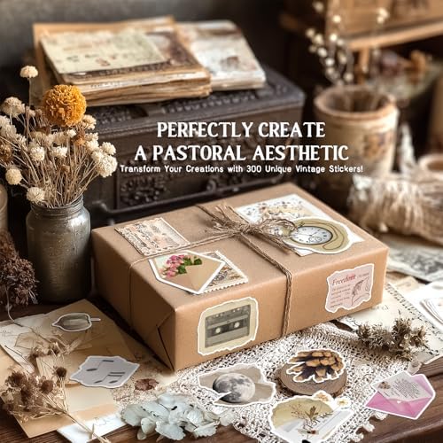 300 Pcs Vintage Stickers, Junk Journal Supplies, Cute Stickers for Journaling Supplies, Junk Journal Supplies, DIY Paper Crafts, Water Bottle Laptop Computer - Image 4