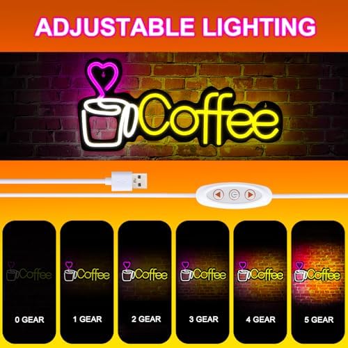Coffee Neon Sign for Business,High Brightness Dimmable 5V USB - Image 3