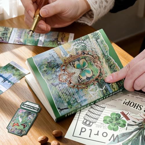 Vintage Floral Journal Supplies & Scrapbook Kit for Adults - Papers, Stickers, Ephemera for DIY Collage, Junk Journal and Art Projects-Green - Image 6