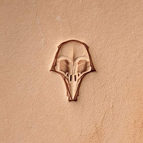 DandS ltd Leather Stamp Tool, Raven Skull, Professional Steel Craft Tool for Leatherworking, Embossing, Carving & Stamping Leather Projects, Belts Wallets & DIY Projects Compatible with Mallet #385