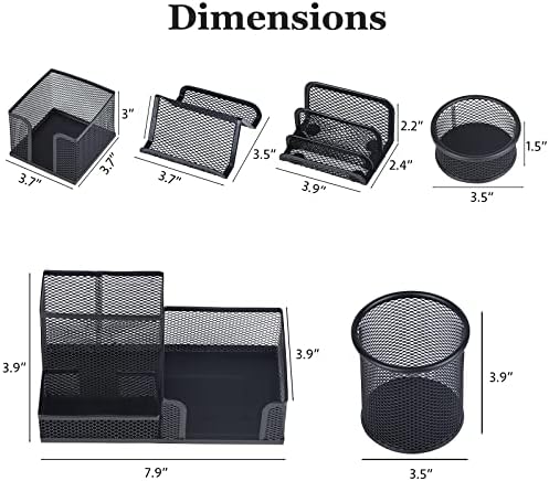 Desk Organizers set with Mesh Pen Holder Cup Office Supply(6 Piece set) - Image 6