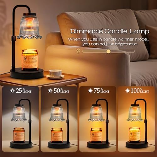 Banbanda Candle Warmer Lamp with Timer Dimmer: 3 Timing Mode, 35W Safety Anti-Scalding, 4 Level Dimming Romantic Night - Wax Warmer for Scented Wax for Home Decor Gifts - Image 2