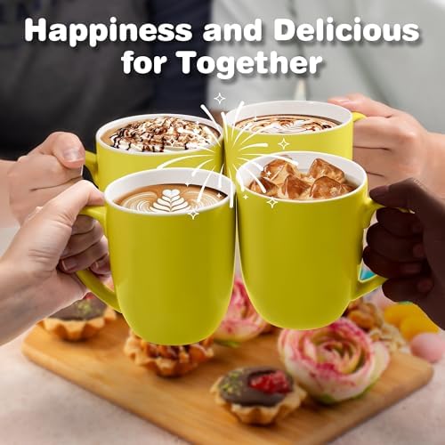 Urbanstrive 16 oz Large Coffee Mug with Handle Tea Cup Novelty Coffee Cup Idea Gift for Men Women Office Work (Yellow) - Image 5