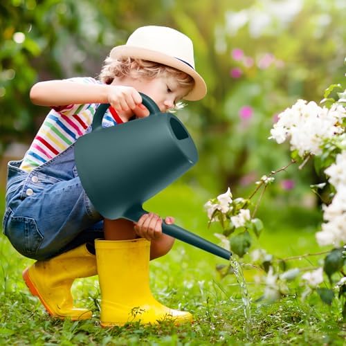 ZXJ Plant Watering Cans for Indoor and Outdoor Home Garden Plants - with Long Spout - Blackish Green - 1/2 Gallon - Image 4