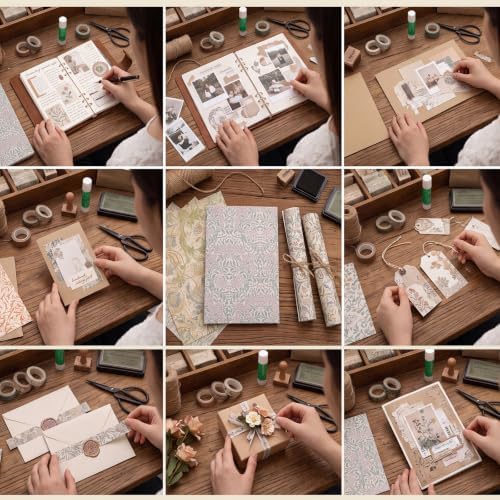 Scrapbook Paper Pack Vintage Floral Decorative Craft Paper for Junk Journal Card Making Collage Decoupage Gift Wrap DIY Album Papers Crafts - Image 4