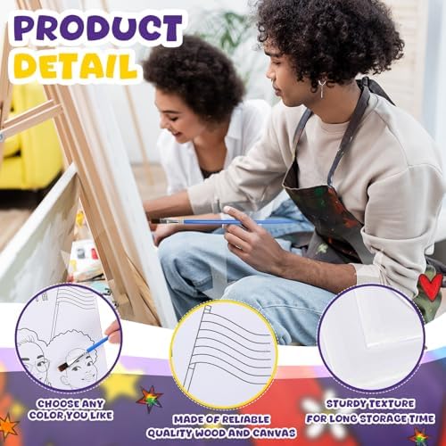 Sherr 140 Pcs 20 Set Pre Drawn Canvas Painting Kit, Pride Month - Image 3