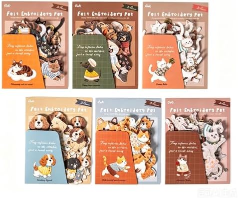 Alideco 120pcs Scrapbook Stickers Vintage Adorable Plush Embroidered Cuddly Pets Scrapbooking Junk Journal Crafts Embelishment Decoration Stickers (rongxiumengchong) by Alideco