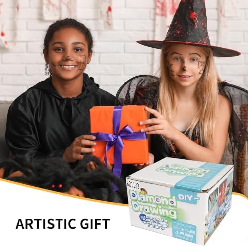 CRASHOT Halloween Floral Ghost Diamond Art Coasters Kit, 8 Pcs - Image 5
