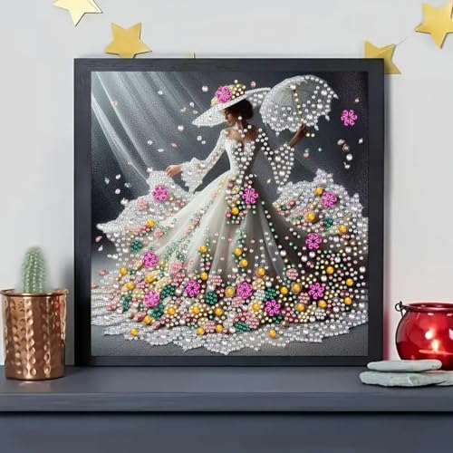 SHICERNHJ DIY Special Shape Diamond Art Kits for Adults,Elegant Lady Diamond Painting Kits for Beginners,5D Diamond Dot Painting Crystal Rhinestones for Adults Home Decor 12x12Inch - Image 4