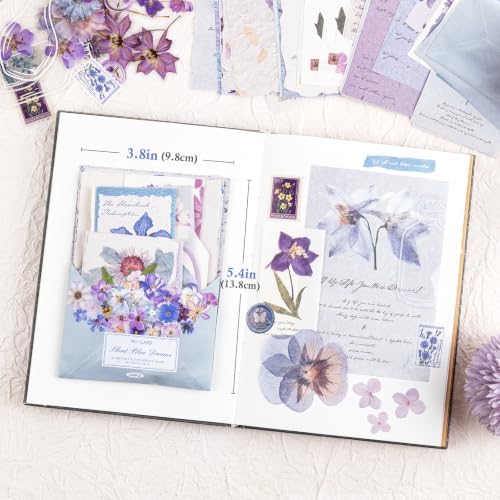 RISYPISY 100Pcs Floral Scrapbook Supplies Kit for Junk Journal - Image 2