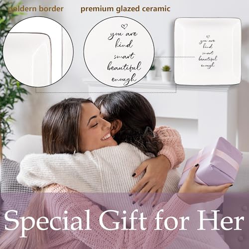 Inspirational Gifts Jewelry Tray, Positive Affirmation Encouragement Gifts Ceramic Jewelry Dish Tray for Rings & Earring for Women, You Are Motivational Ring Trinket Dish for Women - Image 7