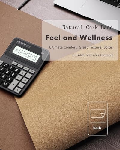 YSAGi Double-Sided Cork PU Leather Waterproof Desk Pad Protector for Office - Image 3