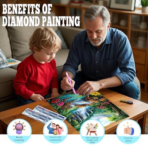 DOZEEZOP 4-Pack Diamond Art Kit for Adults, 5D Diamond Painting 12x16 Inch - Image 5