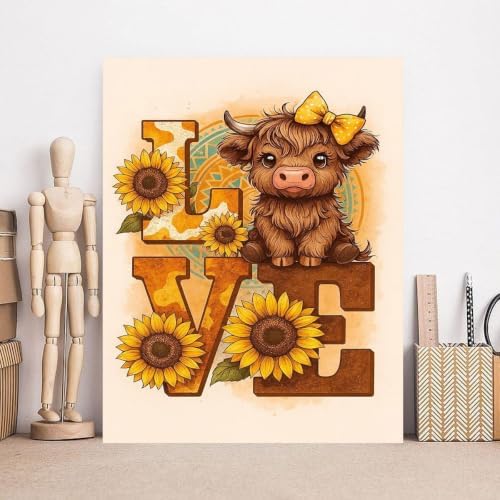 YOLENIX Highland Cattle Diamond Art Kits for Adult Diamond Painting Kit - Image 4