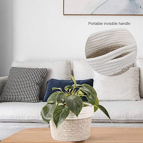Cotton Rope Plant Woven Basket for 6" Pot H6 3/4" x W6 1/2" - Image 6