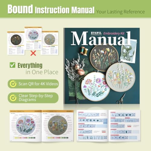 ETSPIL Embroidery Kit for Beginners, 11 Stitches, Easy to Follow, 4K Video - Image 5