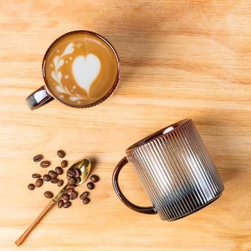theterra Ceramic Coffee Mugs Set of 4, 14.2 oz Coffee Cups with Handle - Image 3
