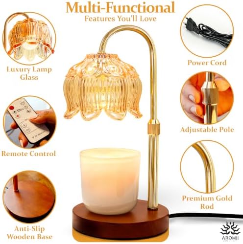 Candle Warmer Lamp with Timer & Wireless Remote Control – Dimmable 4-Level Adjustable Height Electric Wax Melt Warmer, Flameless Jar Light for Modern Minimalist Home Decor - Image 3