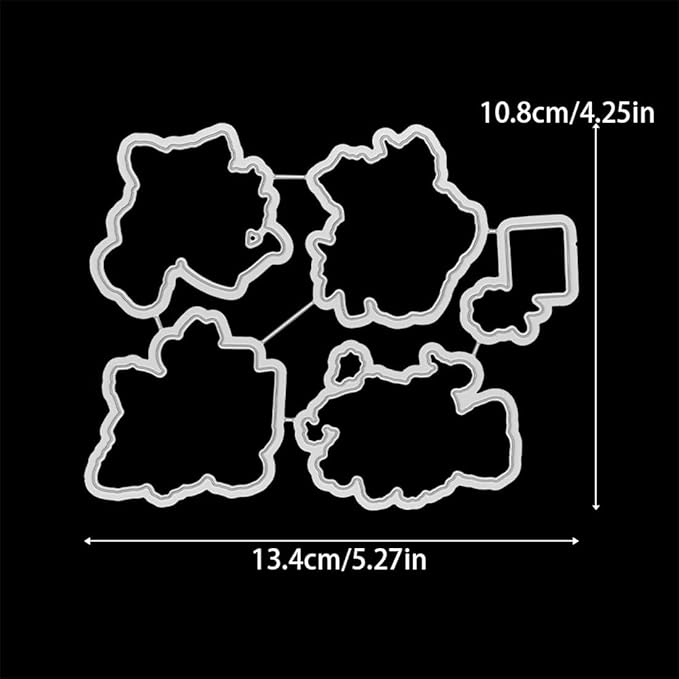 Orange Cat Flower Gift Stamps and Cutting Dies for Card Making DIY Transparent Silicone Clear Stamp and Metal Die Cuts Sets for Scrapbooking Paper Greeting Cards Decor Seals Craft Supplies
