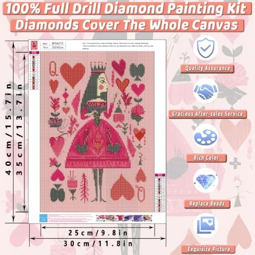 Pink Poker Diamond Art Kits for Adults Diamond Painting Kit for Beginner - Image 4