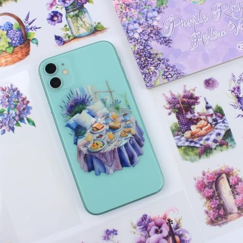 30 Sheets Precut Purple Garden Landscape Stickers Book for Junk Journal Supplies, Transparent PET Stickers for Journaling, Scrapbooking, Bujo, Collage, Card Making - Image 6